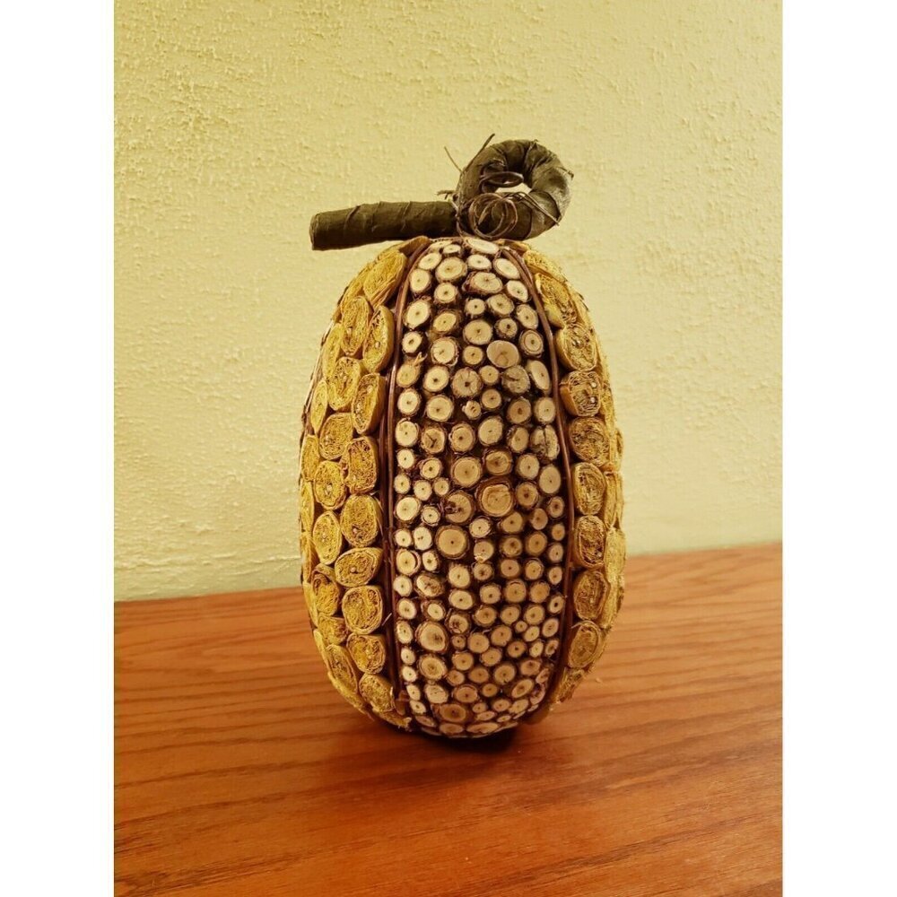 Home Interior Pumpkin Autumn Fall Decor Wood Slices Large Tall 11 X 6 Farmhouse